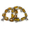 Amber Hue Glass Beads Evil Eye Bracelets 1 Count Assorted