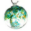Stormy Blue and Green Tree Hand Blown Glass Witching Ball 4.5"+- Stormy Blue and Green Tree Hand Blown Glass Witching Ball 4.5"+-