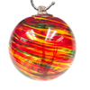 Red Yellow Green Swirls Upside Down Drip Hand Blown Glass Witching Ball 4.5"+- Red Yellow Green Swirls Upside Down Drip Hand Blown Glass Witching Ball 4.5"+-