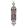 Blue Mary Holding Jesus Icon Crucifix Wall Tapestry 9.5"