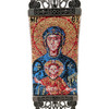 Blue Mary Holding Jesus Icon Crucifix Wall Tapestry 9.5"
