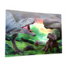 A Prehistoric Showdown 3D Moving Picture Lenticular Art 11.5" x 15.5"