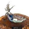 Exhausted Pewter Fairy With Blue Glass Leaf by Paykoc Imports P6186 Exhausted Pewter Fairy With Blue Glass Leaf by Paykoc Imports P6186