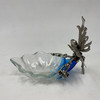 Exhausted Pewter Fairy With Blue Glass Leaf by Paykoc Imports P6186 Exhausted Pewter Fairy With Blue Glass Leaf by Paykoc Imports P6186