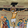 Crucifixion of Jesus Tapestry with Crosses 16"