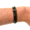 Green and Brown Leather Bracelets with Metal Clasp 1 Assort Green and Brown Leather Bracelets with Metal Clasp 1 Assort