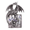 LED Silver Dragon on Skull Book IVY 8" LED Silver Dragon on Skull Book IVY 8"