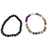 Beaded Glass Evil Eye Bracelet Stretchy 1 Count Assorted