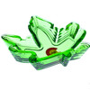 Weed Leaf Ashtray Colorado Puffr Green Glass 5"