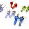 Tiny Real Glass Pipe Earrings Hand Blown Glass USA Made 1 Count Assorted