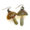 Magic Mushroom Earrings Hand Blown Glass USA Made 1 Count Assorted