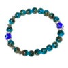 Aqua Water Blue Evil Eye Bracelet with Sparkles