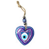 Painted Blue Heart Glass Evil Eye 4"x13" 1 Count Assorted