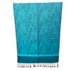 Ocean Blue Etched Paisley Pashmina Scarf