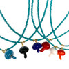 Hand Blown Mushroom Pendant on Beaded Necklace 1 Count