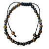 Small Tiger-eye and Hematite Beaded String Bracelet