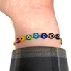 Golden Chakra Pridel Evil Eye Adjustable String  Bracelet 8mm Golden Chakra Pridel Evil Eye Adjustable String  Bracelet 8mm