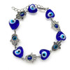 12mm Glass Evil Eye Heart and Hamsa Hand Chain Bracelet 12mm Glass Evil Eye Heart and Hamsa Hand Chain Bracelet