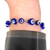 12mm Glass Evil Eye Heart Chain Bracelet