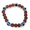 10mm Amethyst Glass Evil Eye Stretch Bracelet