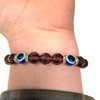 10mm Amethyst Glass Evil Eye Stretch Bracelet