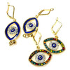 Evil Eye Gold-Plated Earrings - Crystal Multicolored Oval by Paykoc EE5207