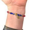 Colorful Little Beads Evil Eye Bracelet With Gold Charm 1 Count Assorted