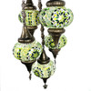5 Bulb B3 Chandelier with Laser Cut Harness Assorted Colors