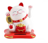 Large 5.5" Waving Cat, Solar Powered Cute Waving Cat Good Luck Wealth Welcoming Cats