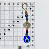 10" Handmade Evil Eye Wall Hanging with Elephant Charm & Wooden Beads