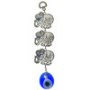 Metal Hanging Evil Eye 2.25" - Three Steely Elephants w/ Glass Eye