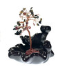 Ceramic Backflow Incense Burner with Mixed Tourmaline Gem Tree