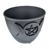 Twin Moon Pentacle Candle Holder Cauldron