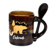 Colorado Bear In The Mountains Classic Espresso Mug w/ Spoon (Assorted Colors)