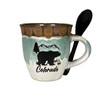 Colorado Bear In The Mountains Ceramic Espresso Mug w/ Spoon (Assorted Colors)
