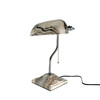 Gray Granite Banker Table Lamp with Silver Accents