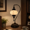 DB3 Camel Neck Heavy Base Mosaic Lamp 17"  White Marble