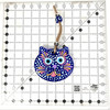 Hand Painted Cat W/ Evil Eye Bead Wall Hanger 1 Count (Assorted Colors) 4.5"x 9"