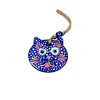 Hand Painted Cat W/ Evil Eye Bead Wall Hanger 1 Count (Assorted Colors) 4.5"x 9"