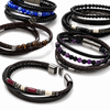 Real Leather Men’s Bracelet with Metal Clasp – 8.5” Turkish Assorted Styles