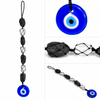 Selenite & Black Tourmaline Evil Eye Hanging Charm 16”