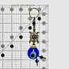 Sea Turtle Evil Eye Glass Keychain