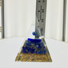 3.5-Inch Evil Eye Resin Pyramid with Blue Stone Chips and Gold-Tone Flakes