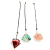 Crystal Chip Pendulum with Silver-Tone Chain 1 count assorted