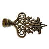 Decorative Upright Threaded Screw Lock Topper for Turkish Mosaic Lamps – Approx. 9 mm Thread Diameter – Antique Brass