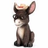 Donkey with Glasses Sitting 6.25" Figure