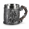 Medieval Knight Stainless Steel Tankard – 6.5" Tall 
