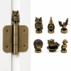 Decorative Magnetic Hinge Toppers – Set of 6 Antique Brass Door Hinge Finials