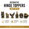 Decorative Magnetic Hinge Toppers – Set of 6 Antique Brass Door Hinge Finials