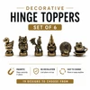 Decorative Magnetic Hinge Toppers – Set of 6 Antique Brass Door Hinge Finials